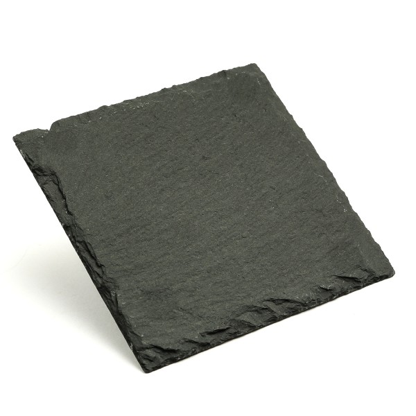 Servierplatte SCHIEFER - Schieferplatte - quadratisch - L: 25cm - B: 25cm - schwarz