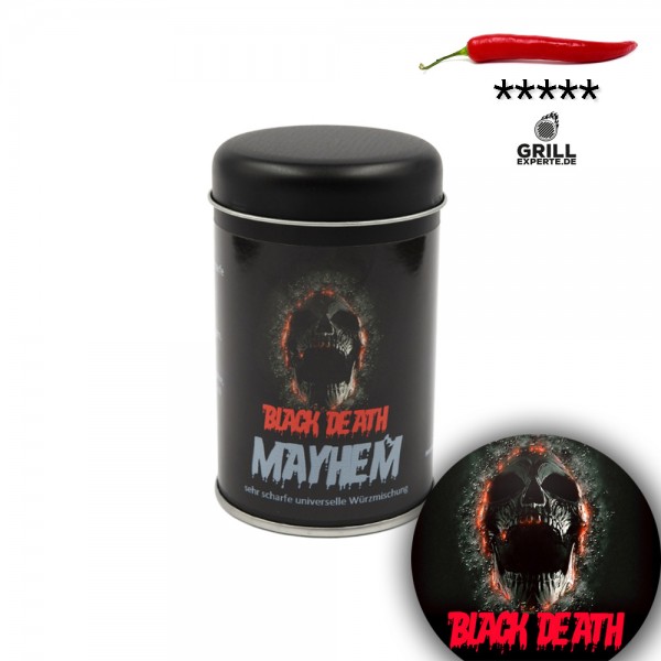 BLACK DEATH - MAYHEM sehr scharfe Gewürzmischung - 120g Streuer