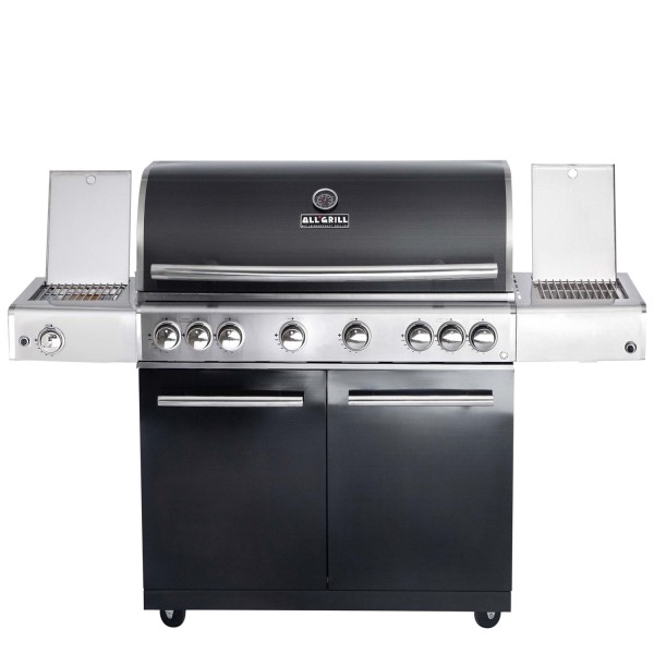 CHEF XL Paket D- Basis black, 6 Brenner, Backburner, Seitenkocher, Steakzone, BBQ Paket, Cover