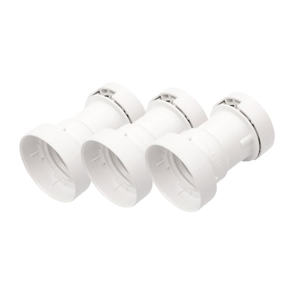 ILLU Fassung E-27 Schraubgewinde - weiß - max 40W für H05RNH2-F1,5 und 2,5 - 3er Set