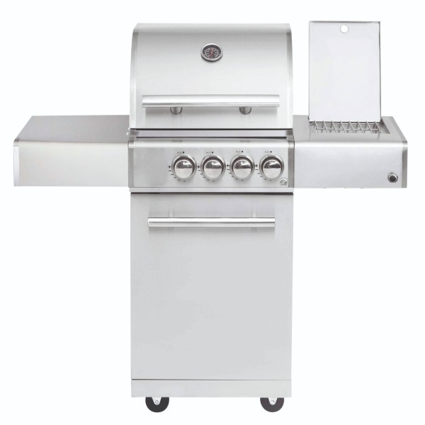 CHEF S Paket F - Basis silber, 2 Brenner, Backburner, Seitenkocher, AIR SYSYTEM, Cover, BBQ Paket