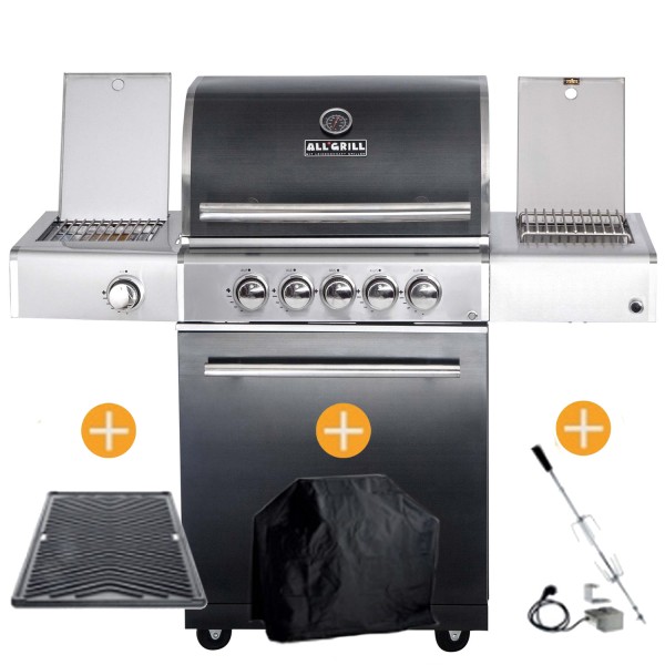 CHEF Paket M3 Backburner Seitenkocher Steakzone AIR System GRATIS: Cover, Grillplatte, Spieß