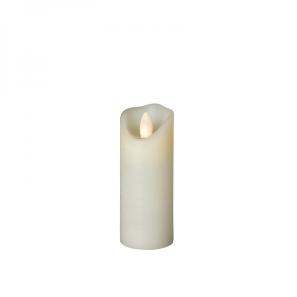 LED Wachskerze SHINE schmal | elfenbein | gefrostet | D: 5cm H: 12,5cm | fernbedienbar | Timer 