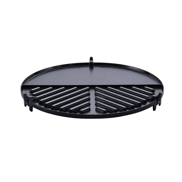Geteilte Grillplatte BBQ/Plancha für CADAC SAFARI CHEF 30 (glatt/geriffelt) - D: 30cm - GreenGrill