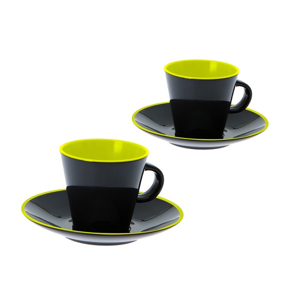 GIMEX GreyLine lemon-grau - Espresso Set 2 Personen