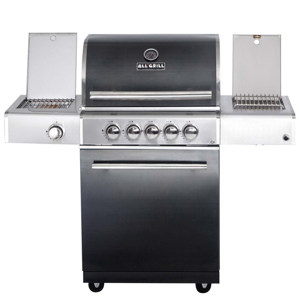 CHEF M Paket C - Basis black, 3 Brenner, Backburner, Seitenkocher, Steakzone, BBQ Paket