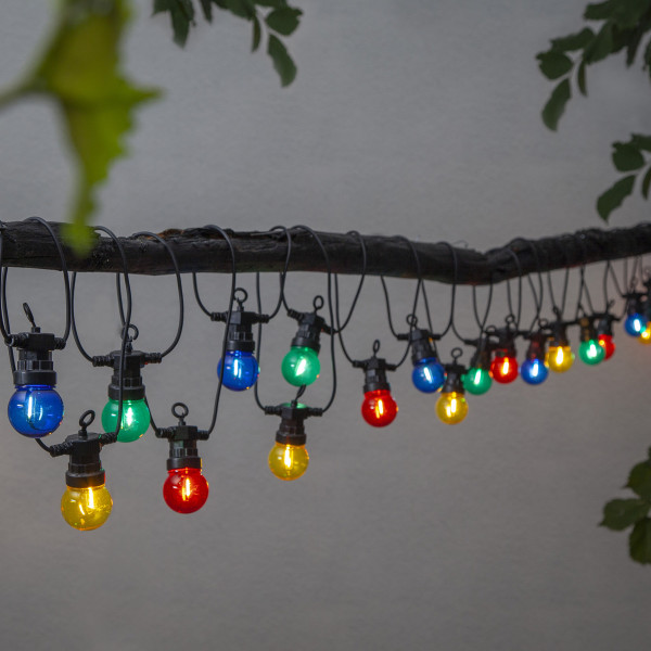 B-Ware LED Lichterkette CIRCUS - 20 kleine bunte Kugeln - Filament LED - 8,8m - inkl.Trafo - outdoor