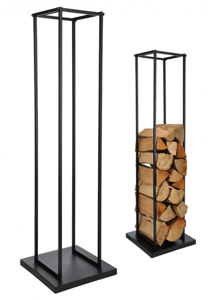 Kaminholzhalter und Stapelhilfe - Metall, pulverbeschichtet - 121cm hoch - 34x34cm Platte