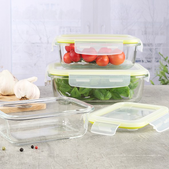 Glasdosen Set 3 Stück (370, 640 1050ml) - geschmacksneutral - ideal zum Marinieren