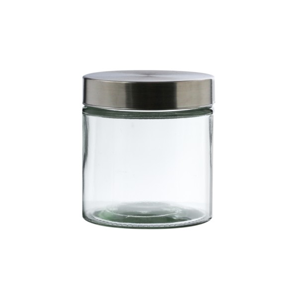 Vorratsdose S - Vorratsglas mit Edelstahldeckel - 0,85 Liter - D: 11cm - H: 12cm