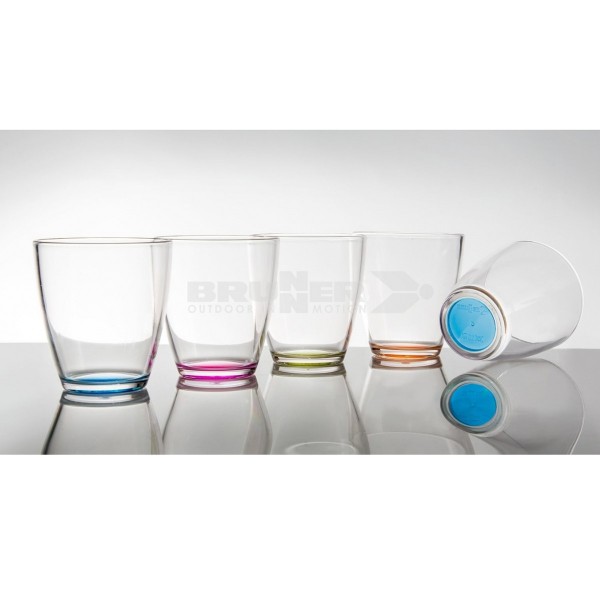 Trinkgläser TAHITI - 5er Set - 5 Farben - bruchfester Kunststoff - 200ml