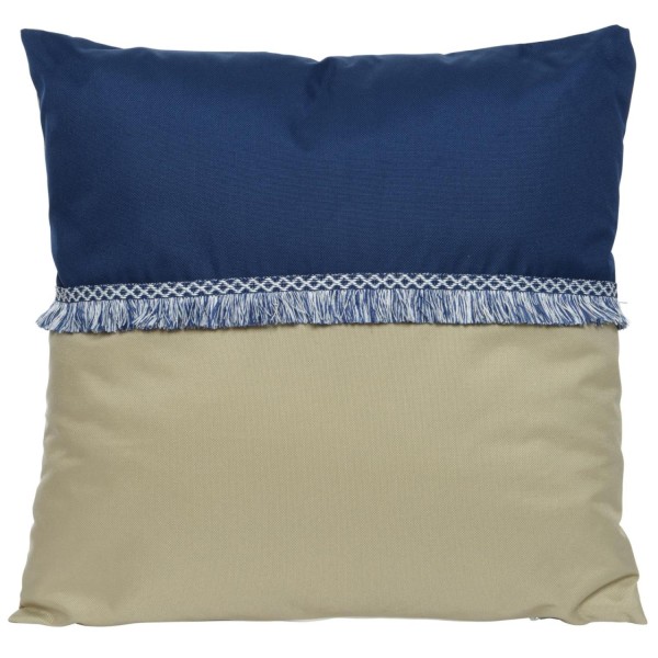 Garten Kissen - Polyester - wasserabweisend - L: 44cm - Außen - blau, beige