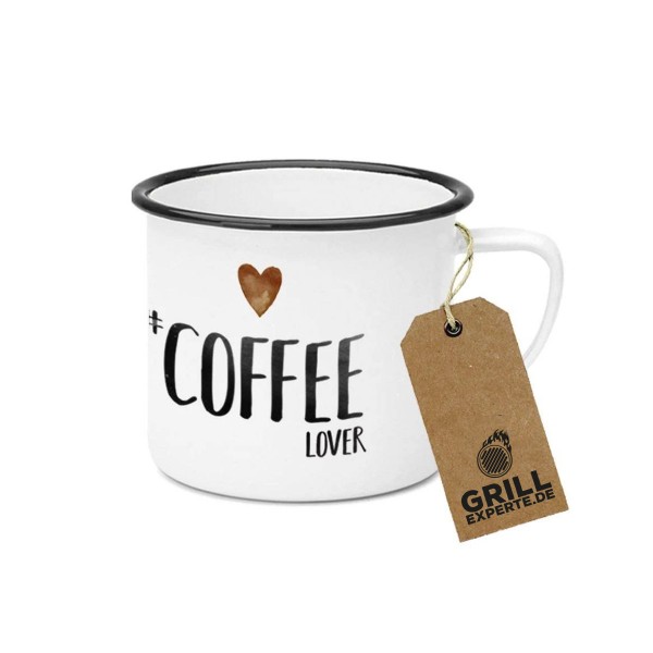 Metallbecher "Coffee Lover" - 400ml Campingbecher