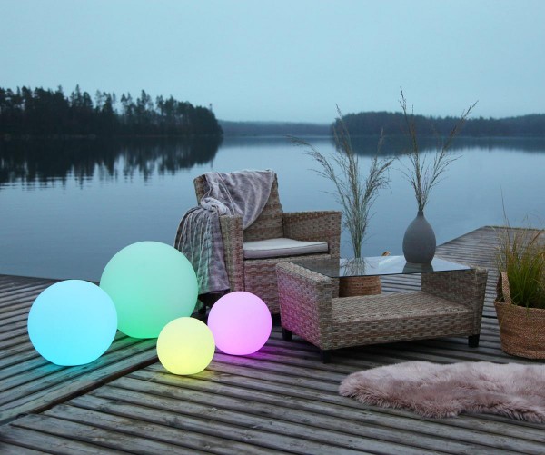 Leuchtobjekt outdoor KUGEL 50cm mit RGB LED Modul - Wireless Charging - Fernbedienung