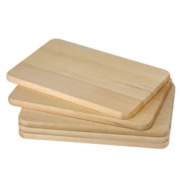 Vesperbrett / Frühstücksbrett - 5er Set - 21,5 x 13,5 x 1 cm - glattes Holzbrett