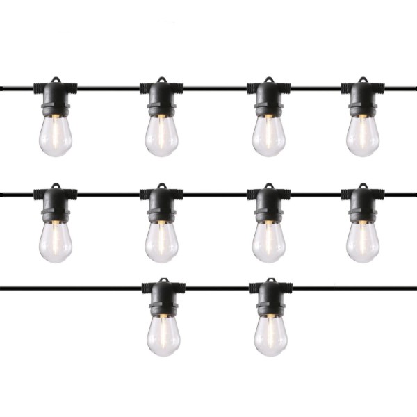 LED Solar Lichterkette CIRCUS - 10x E27 LED - 4 Leuchtfunktionen - L: 4,5m - Lichtsensor - für Außen