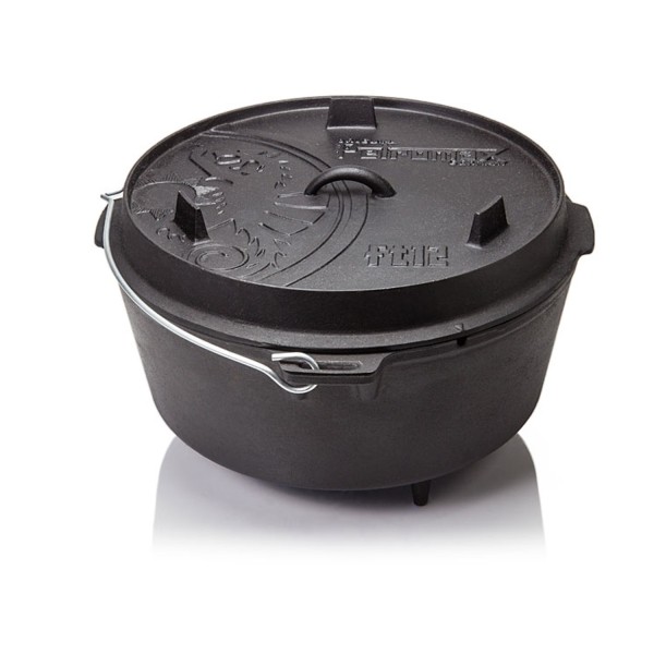 Petromax Feuertopf ft12 - Dutch Oven - Gusstopf - mit Füßen - mit Henkel -10,8L - 14-20 Personen