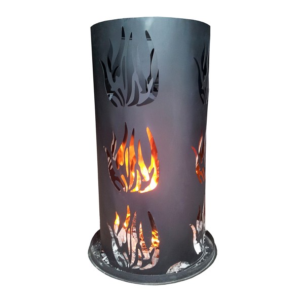 Feuersäule inkl. Feuerrost und Schürhaken - H: 60cm - D: 40cm