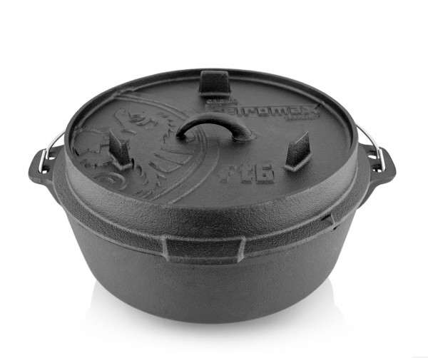 Petromax Feuertopf ft6-t - Dutch Oven - Gusstopf - mit planem Boden - 5,5L - 4-8 Personen