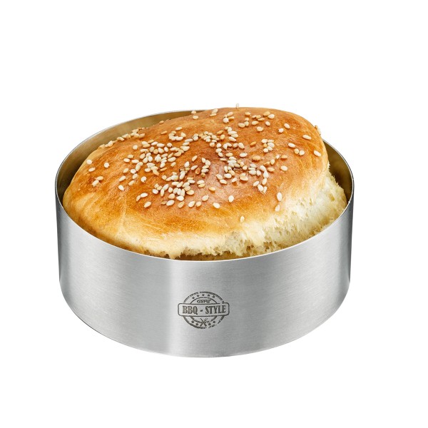 Burger-Ring - Edelstahl - 10,8cm x 4cm - Praktische Anricht-Hilfe