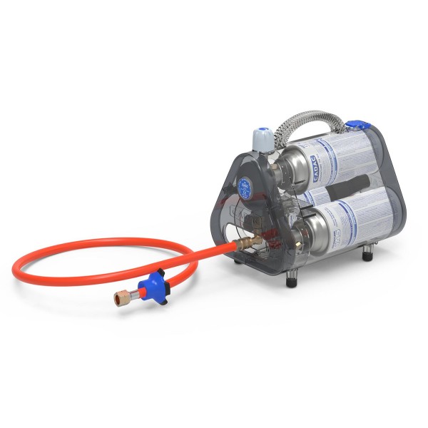CADAC TRIO POWER PAK 50 - Kombibox für 3 Gaskartuschen - 50mbar - inkl. 85cm Schlauch
