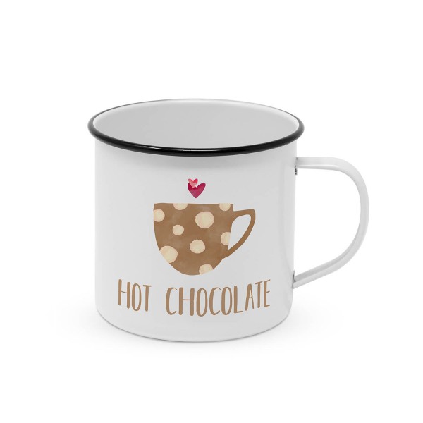 Metallbecher "Hot Chocolade" - 400ml Campingbecher