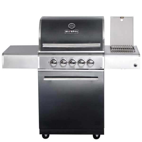 CHEF M Paket A - Basis black, 3 Brenner, Backburner, Seitenkocher, Seitenablage links, BBQ-Paket