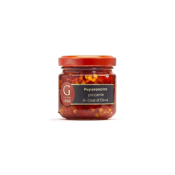 GUIDO1860 - Würzige Chili in Premium Olivenöl - 100g Glas