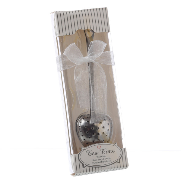 Tee-Ei Sieb in Herzform - Teelöffel - Edelstahl - wiederverwendbar - in Geschenkverpackung