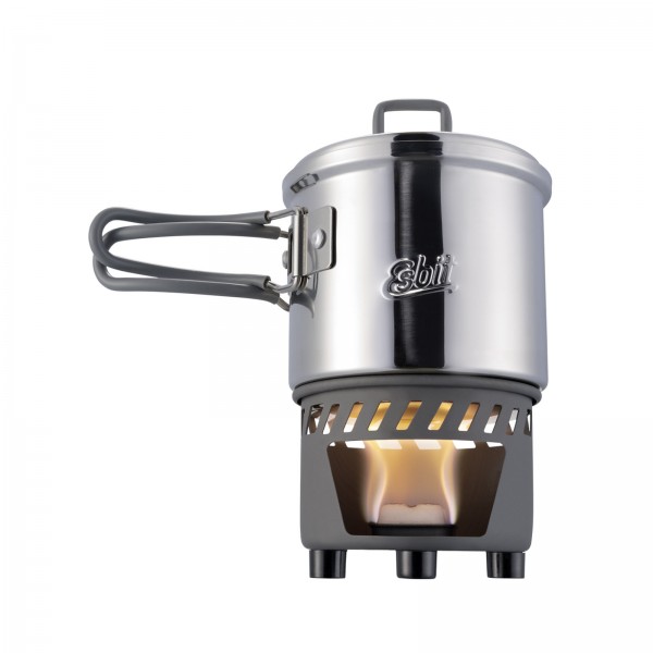 ESBIT Trockenbrennstoff Kochset, 585ml, Edelstahl