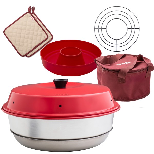 OMNIA Backofen Back-Kit 5teilig (Silikonform, Aufbackgitter, Tasche, Topflappen)