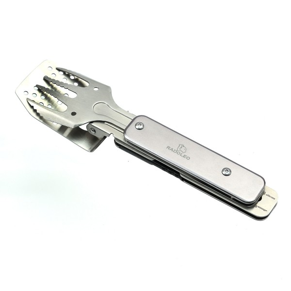 RADOLEO® Grill-Multi-Tool GENIUS POCKET Grillbesteck | Zange, Wender, Gabel, Flaschenöffner - 4in1