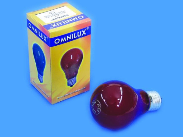 Glühlampe - Omnilux A19 - E27 - 25W - Rot