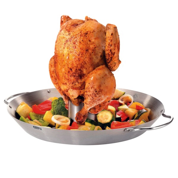 Hähnchengriller / Gemüse-WOK BBQ - Edelstahl - mit Aromaaufsatz