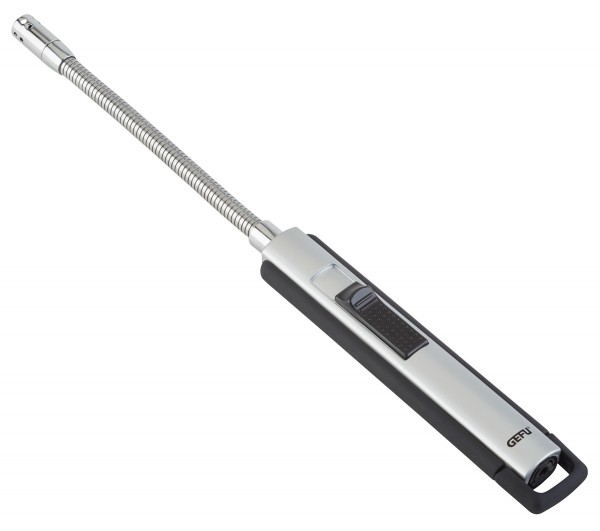 Stabfeuerzeug CURVO - Ideal zum Anzünden von Grill, Kamin, Kerzen, Fackeln - silber
