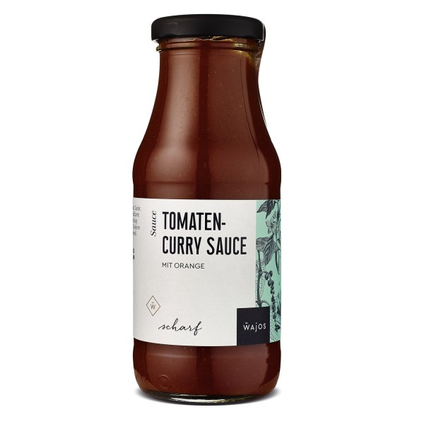 Wajos Tomaten-Curry Sauce mit Orange - 245ml