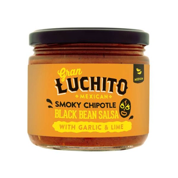 Gran Luchito - Black Bean Salsa 300g - Mexikanische Salsa-Dip, feine Schärfe, würzige Süße
