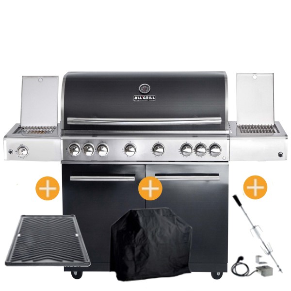 CHEF Paket XL3 Backburner Seitenkocher Steakzone AIR System GRATIS: Cover, Grillplatte, Spieß
