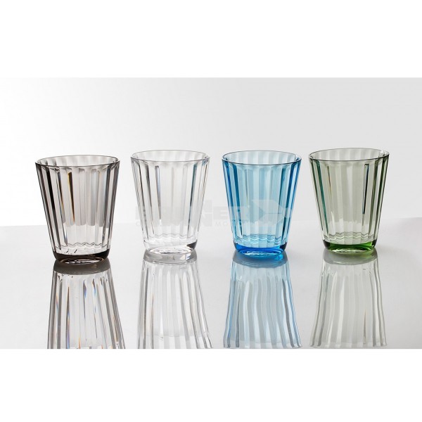 Trinkgläser JAZZ - 4er Set - 4 Farben - bruchfester Kunststoff - 300ml