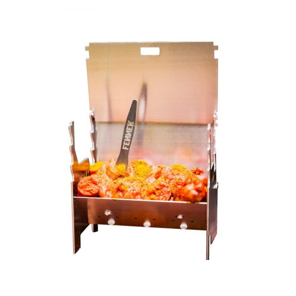 FENNEK mini - Zusammensteckbarer Mini Kohlegrill aus 100% Edelstahl - MADE IN GERMANY