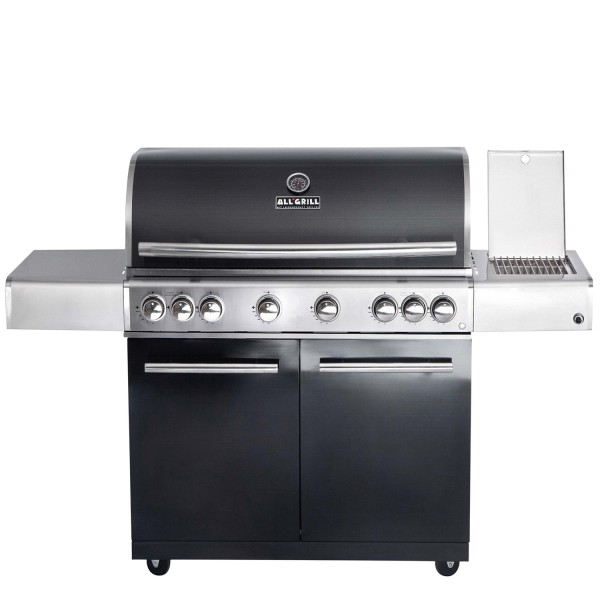 CHEF XL Paket F- Basis black, 6 Brenner, Backburner, Seitenkocher, AIR SYSTEM, BBQ Paket, Cover