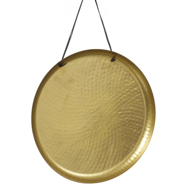Dekotablett - Dekoteller - gehämmert - zum Stellen oder Aufhängen - mit Magneten - L: 38,5cm - gold