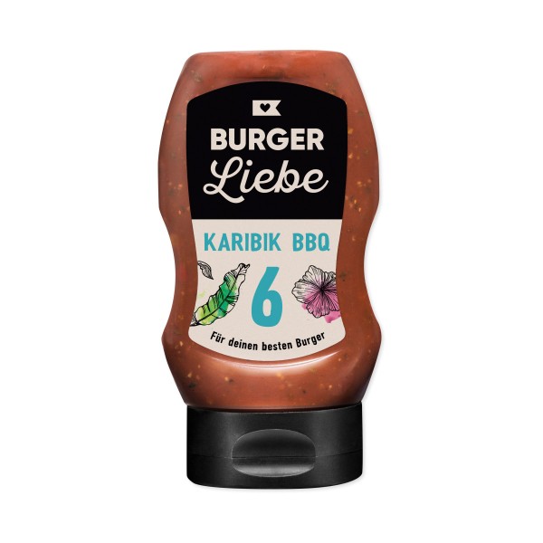 BURGER LIEBE Burgersoße - Karibik BBQ - 300ml - vegan - ohne Konservierungsstoffe
