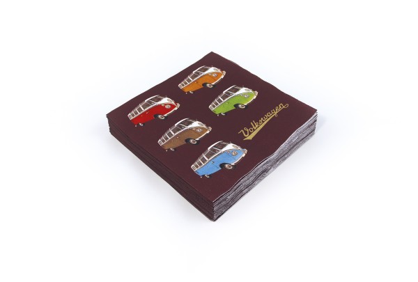 VW Collection Serviette "VW T1 COLORED SAMBA" - 20er Pack - 16,5x16,5cm - 100% recycling