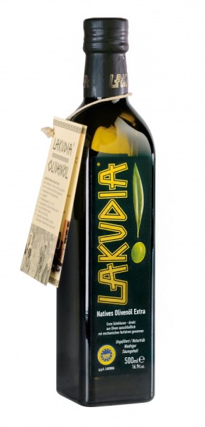 Lakudia 500 ml Olivenöl Nativ Extra, Glasflasche mit Ölspender