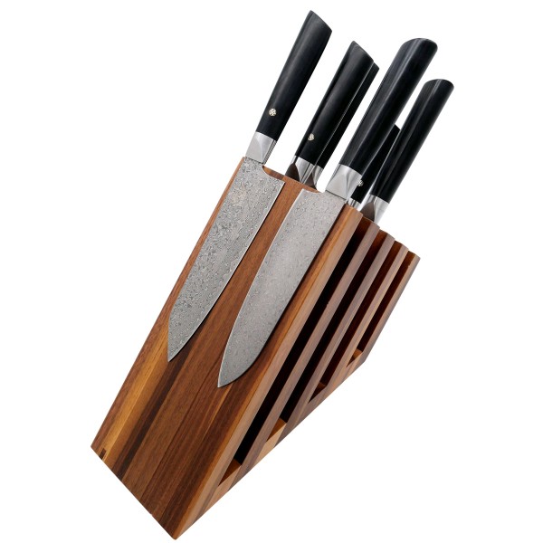 Magnetischer Messerblock Fächer aus Walnussholz - 25x12,5x21,5cm - für bis 10 Messer