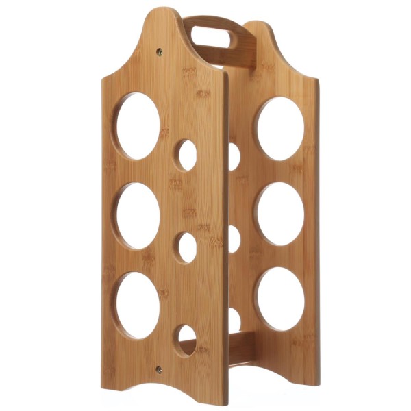 Weinregal aus Holz für 6 Flaschen - Holzregal für Weinflaschen - Flaschenregal - H: 47cm