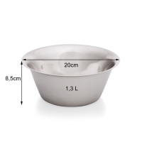 Vorschau: Schüssel konisch - Edelstahl - ø20cm - H: 8,5cm - Inhalt: 1,3 Liter Vorschau: Schüssel konisch - Edelstahl - ø20cm - H: 8,5cm - Inhalt: 1,3 Liter