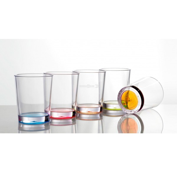 Trinkgläser COLOR - 4er Set - 4 Farben - bruchfester Kunststoff - ANTI SLIP - 200ml