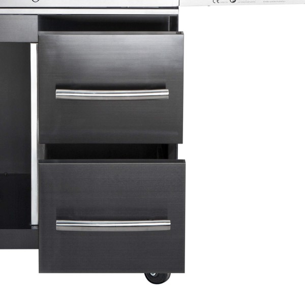 ALLGRILL Schubladen-System rechts für Modular CHEF L -Edelstahl - Soft Close - schwarz